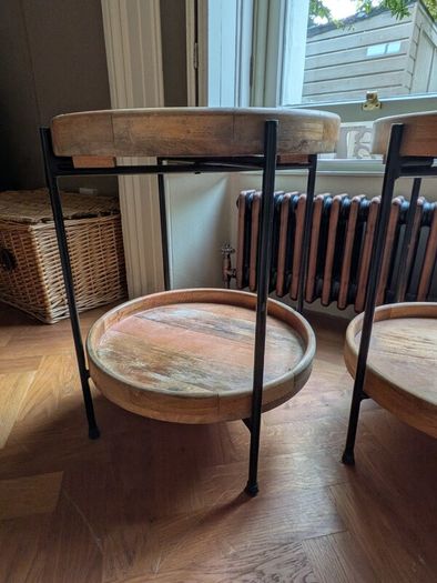 Stunning Wood Pair side tables