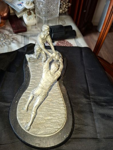 Large GAA Football Block Down Pewter Sculptor, Postage Available or Collection