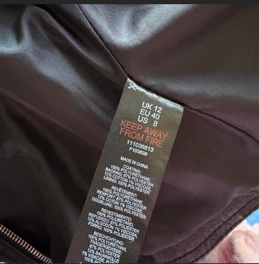Topshop Black Faux Leather Biker Jacket UK 12
