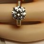 3 carat Moissanite Solitaire Ring in 18kt Vermeil Hard Gold Plated Sterling Silver (Bargain) Image 2