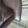 Leather sofa free for collection. There are small scratches on one side from the cat, otherwise it's in great condition. Image 2