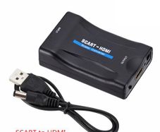 Scart to HDMI Converter with HDMI Cable, Full HD 720P/1080P Switch Video Audio Upscale Converter Scart In HDMI Out Adaptor for HDTV Monitor Projector STB VHS Xbox PS3 Sky Blu-ray DVD Player
