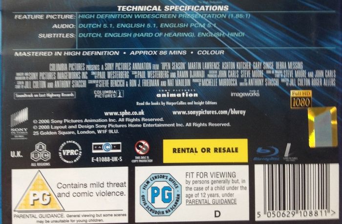 Open Season [2006] [Blu-ray Animated Movie]