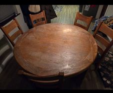 solid oak round 6 seater table