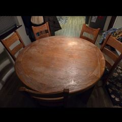 solid oak round 6 seater table