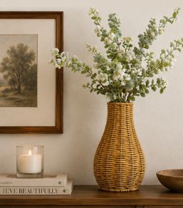 Rattan woven vase