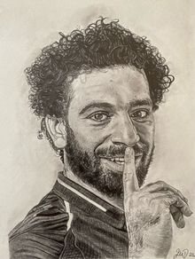 Mo Salah Pencil Drawing