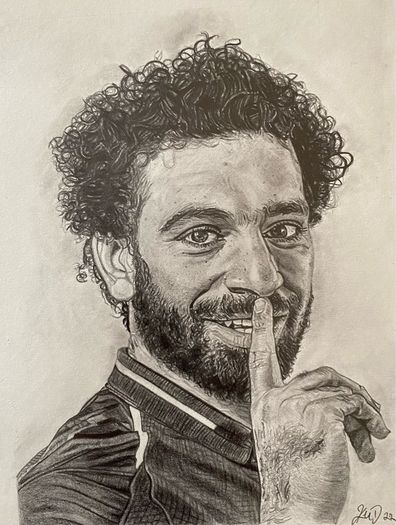 Mo Salah Pencil Drawing