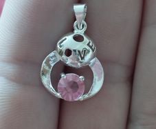 Silver 925 Pendant with Pink Tourmaline.