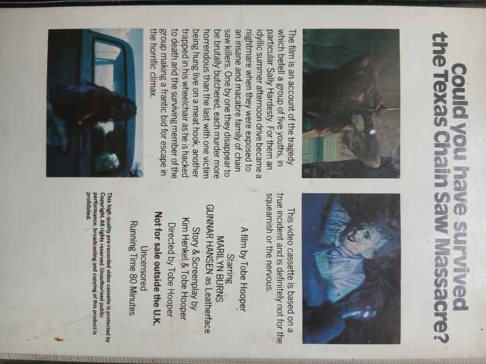 The Texas Chain Saw Massacre Pre Cert On Iver Film Services UK 1974 VHS Pal FF 30 No. 22