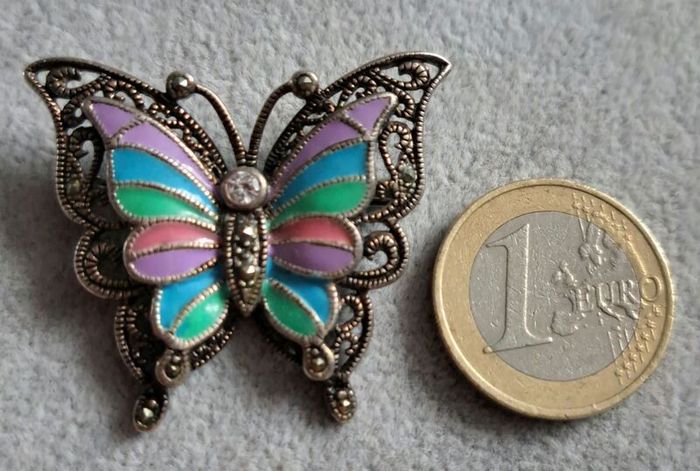 sterling silver butterfly brooch