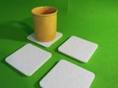 Felt Coaster Simple Shape Circle or Quadrat Felt Set of 4 NEW 6 mm felt