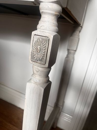 Elegant Solid Wood Console Table with Mirror Concealing a Storage Area 107cm x 40cm