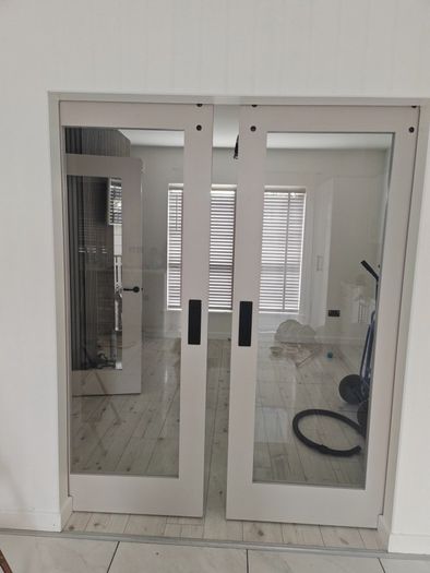sliding doors with rail same as new..need gone as moving this weekend