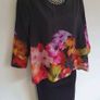 Ted Baker Cadie 2in1 Black Pink Purple Floral Bodycon Blouse Overlay Dress PRICE DROP Image 3