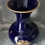 Rare 22K Gold Limoges Castel Porcelain Cobalt Blue Vase Image 6