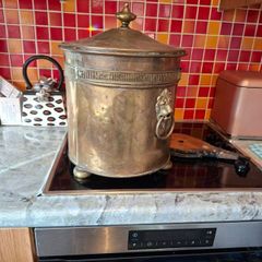 Brass Bucket and fireplace set
