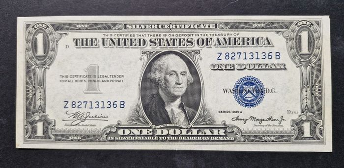 1935 A 1 one dollar Silver Certificate Washington note UNC