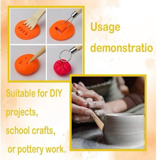 21 Pcs Clay Tools Sculpting Set Suitable for Air Dry Modeling Potter Beginners and DIY Pottery, Clay Sculpting Tools Ceramics for Sculpey Sculpting and Crafting and Carving, Shaping, Embossing