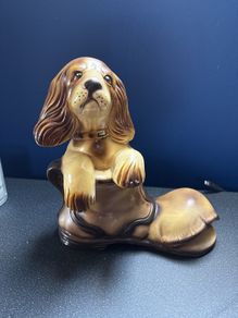 Vintage Large Italian Porcelain Figurine 'Dog in Boot'