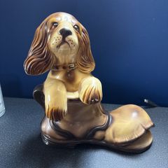 Vintage Large Italian Porcelain Figurine 'Dog in Boot'