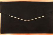Ladies Black Suede Effect Clutch/ Shoulder Bag by New Look