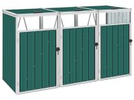 main image for ad Triple Garbage Bin Shed Green 213x81x121 cm Steel