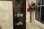 Tall Solid Dark Wood Display Cabinet