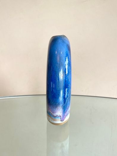 Mid Century Kamini Greece Vase, Drip Glaze, Vintage 70s Pottery