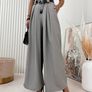 Gray wide leg trousers Image 5