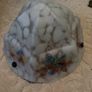 Art Deco 1930s Mottled Glass Flycatcher Ceiling Light Shade, Hand Painted Grapes Image 2