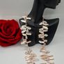 14 ct  pink Biwa stick and baroque freshwater pearl statement necklace. Image 6