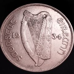 #547 - Ireland - 1934 - Half Crown - Silver - Scratches -  KM.8