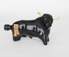 Vintage Sangria Miniature Bottle Spanish Bull Empty