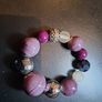 Necklace and bracelet jewelry set purple Image 6