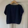 Navy Viscose Cropped Blouse Image 4