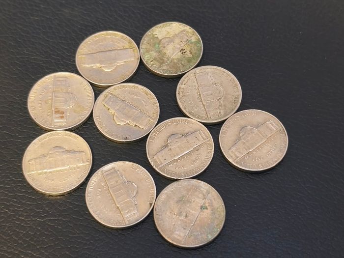1948-1994 10 x US 5 Cent Coins Nickels Jefferson Lot