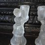 Pair of Art Deco Frosted Glass Candleholders Image 3