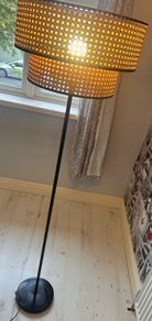 Rattan standing floor lamp