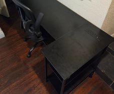 Desk and chair.