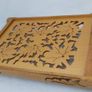 Antique Wood Tray With Carved Leaf Design. Image 3