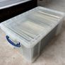 160L Clear Storage Box w/ clasps Image 2