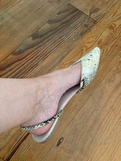 H&M snakeskin sling backs
