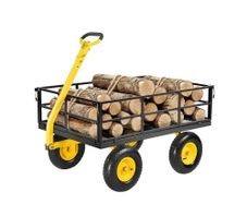 Steel Garden Cart 1200lb Capacity Heavy Duty Yard Wagon Cart 13in Tires