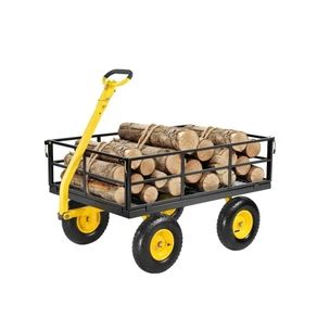 Steel Garden Cart 1200lb Capacity Heavy Duty Yard Wagon Cart 13in Tires