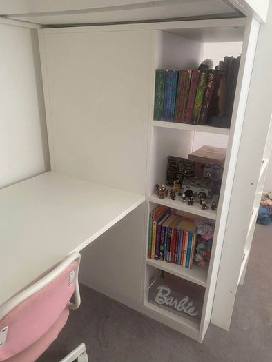 Girls high rise bed , inc wardrobe and desk