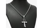 Silver Ankh Cross Necklace + matching earrings available