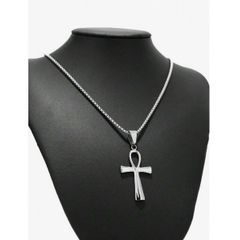 Silver Ankh Cross Necklace + matching earrings available