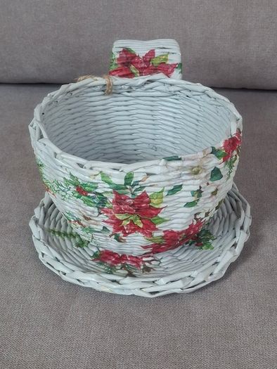 Handmade newspaper basket