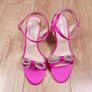 Sorento Fuchsia Pink Satin Diamante Bow High Heel Sandals 5UK/38EU Image 3